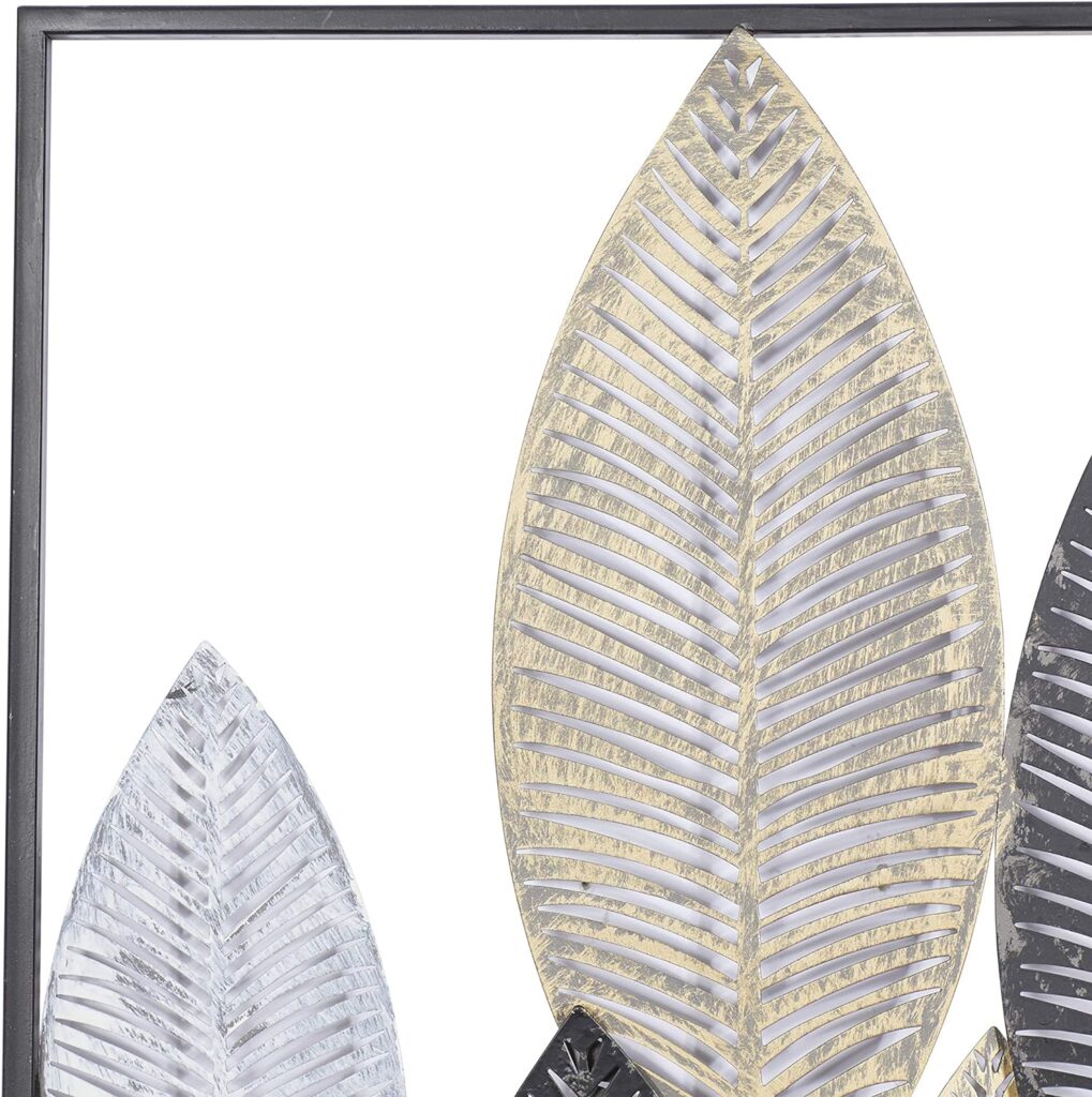 Deco 79 Metal Leaf Tall Cut-Out Wall Decor with Intricate Laser Cut Designs, 59 x 1 x 37/ 59 x 37, Bronze