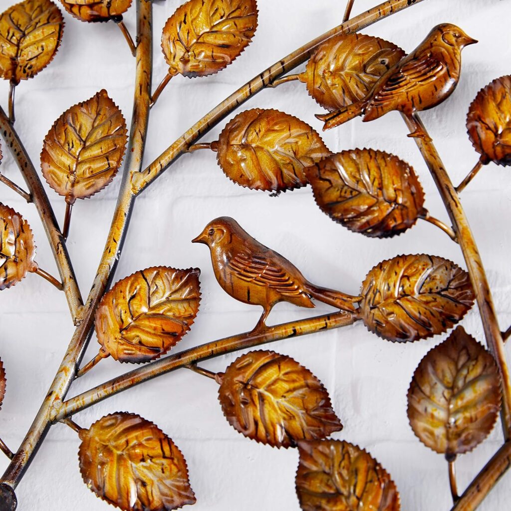 Deco 79 Metal Tree Wall Decor with Leaf Detail, 47 x 2 x 42, Multi Colored Deco 79 Metal Tree Wall Decor with Leaf Detail, 47 x 2 x 42, Multi Colored