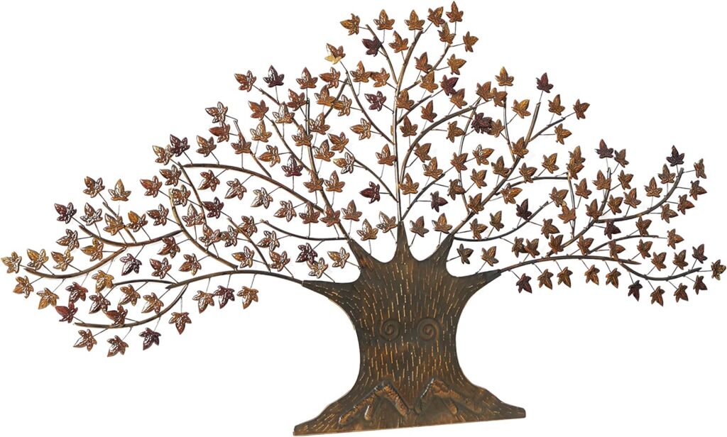 Deco 79 Metal Tree Wall Decor with Leaf Detail, 47 x 2 x 42, Multi Colored Deco 79 Metal Tree Wall Decor with Leaf Detail, 47 x 2 x 42, Multi Colored