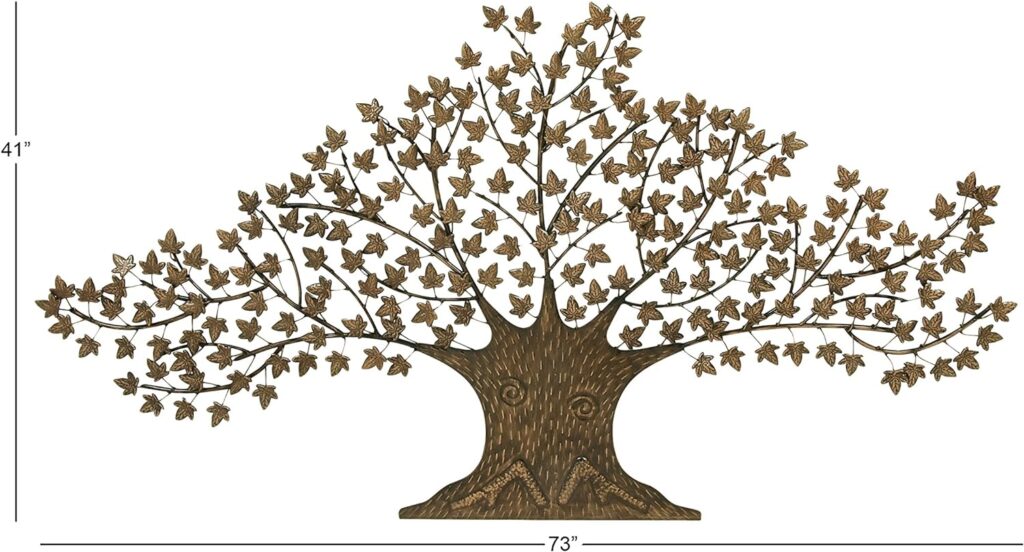 Deco 79 Metal Tree Wall Decor with Leaf Detail, 47 x 2 x 42, Multi Colored Deco 79 Metal Tree Wall Decor with Leaf Detail, 47 x 2 x 42, Multi Colored