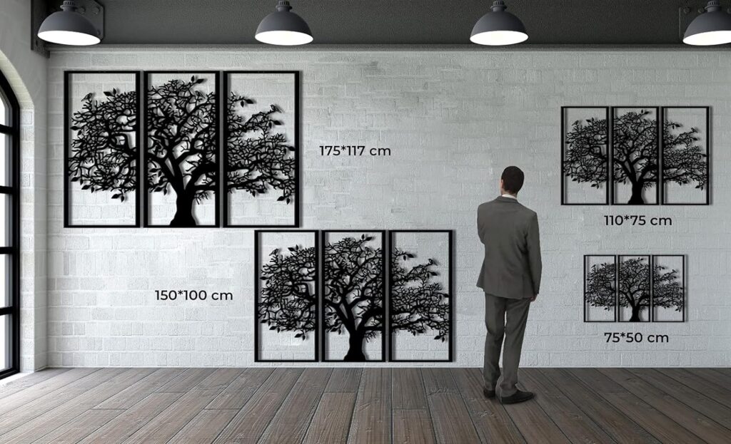 3 Panels Family Tree Metal Wall Decor, Tree of Life Metal Wall Art, Home Bedroom Living Room Decor, 3 Panels Family Tree Metal Wall Art, Modern Decoration (Black, 43W x 30H / 110 x 75 cm) 3 Panels Family Tree Metal Wall Decor, Tree of Life Metal Wall Art, Home Bedroom Living Room Decor, 3 Panels Family Tree Metal Wall Art, Modern Decoration (Black, 43W x 30H / 110 x 75 cm)