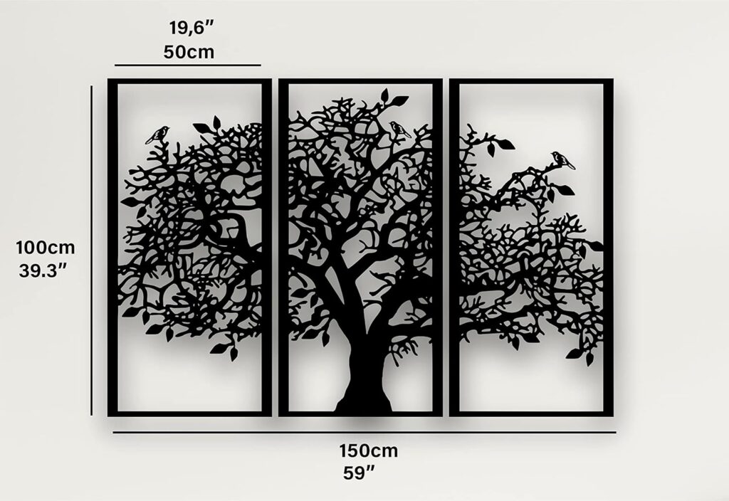 3 Panels Family Tree Metal Wall Decor, Tree of Life Metal Wall Art, Home Bedroom Living Room Decor, 3 Panels Family Tree Metal Wall Art, Modern Decoration (Black, 43W x 30H / 110 x 75 cm) 3 Panels Family Tree Metal Wall Decor, Tree of Life Metal Wall Art, Home Bedroom Living Room Decor, 3 Panels Family Tree Metal Wall Art, Modern Decoration (Black, 43W x 30H / 110 x 75 cm)