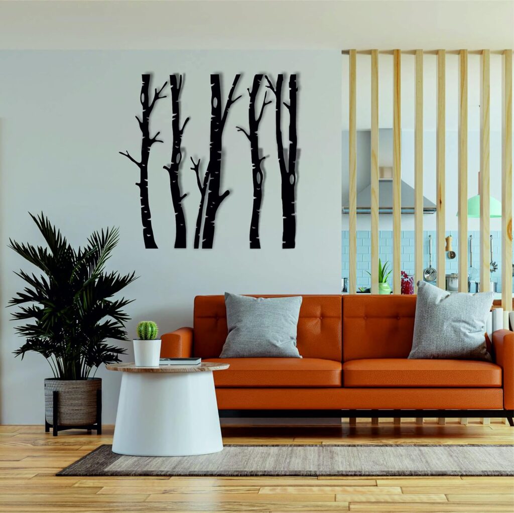 DEKADRON Metal Wall Art, 5 Trees Sign, Metal Tree Decor, Wall Hanging, Home Living Room Decoration Wall Hangings (39 W x 39 H / 100x100 cm) DEKADRON Metal Wall Art, 5 Trees Sign, Metal Tree Decor, Wall Hanging, Home Living Room Decoration Wall Hangings (39 W x 39 H / 100x100 cm)