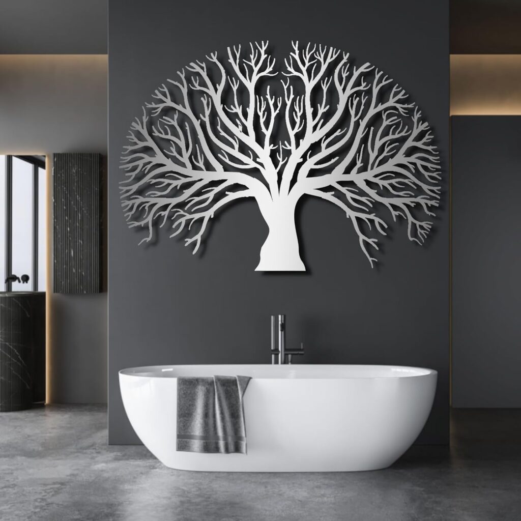 Metal Wall Decor, Metal Wall Art, Tree of Life Wall Art, Family Tree Wall Decor, Home Decor Modern, Metal Tree Wall Art, Metal Wall Art for Living Room, Tree of Life Decor (47W x 37H / 120x85cm, silver) Metal Wall Decor, Metal Wall Art, Tree of Life Wall Art, Family Tree Wall Decor, Home Decor Modern, Metal Tree Wall Art, Metal Wall Art for Living Room, Tree of Life Decor (47W x 37H / 120x85cm, silver)