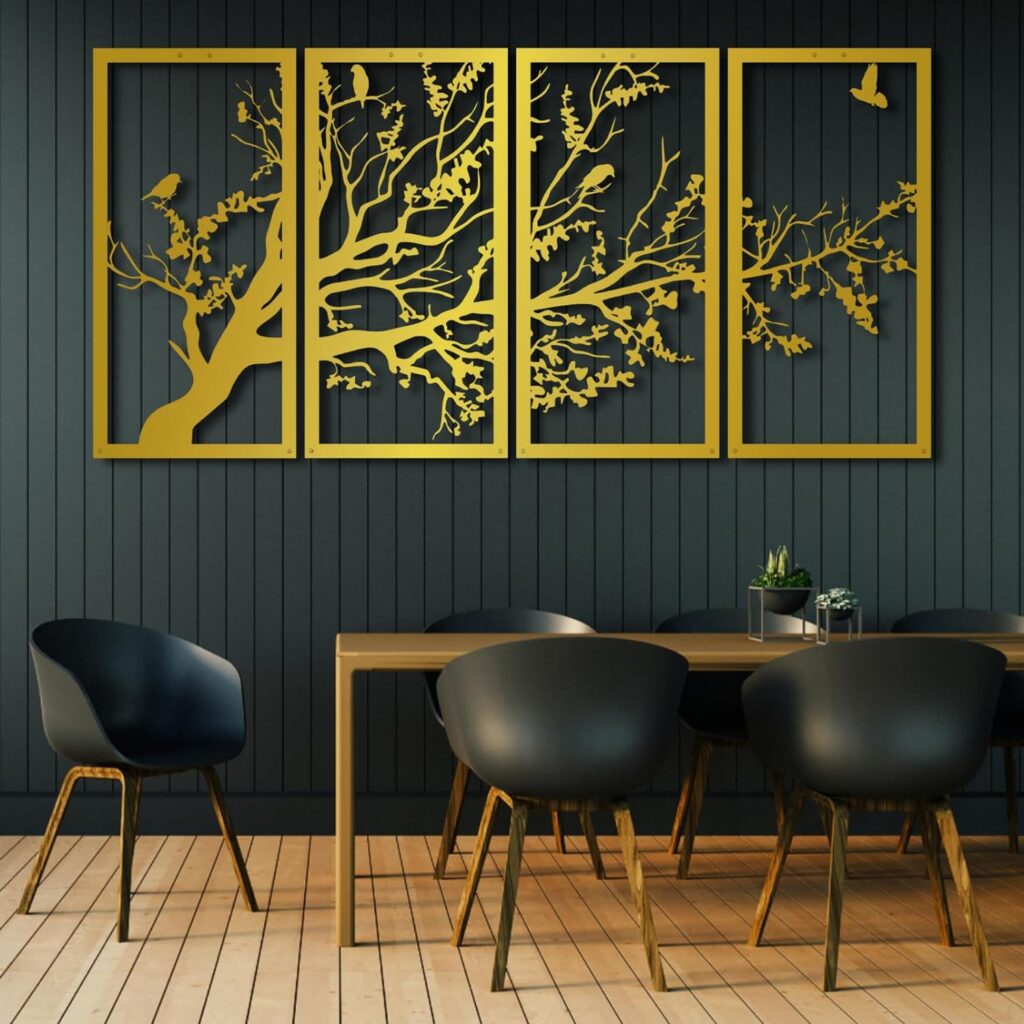 Metal Wall Decor, Tree of Life Wall Art, 4 Panels Metal Tree Wall Art, Tree Sign, Metal Wall Decor, Metal Wall Decor, Home Wall Hangings, Family Tree Wall Decor, Tree of Life Decor (79W x 39H / 200x100 cm, black) Metal Wall Decor, Tree of Life Wall Art, 4 Panels Metal Tree Wall Art, Tree Sign, Metal Wall Decor, Metal Wall Decor, Home Wall Hangings, Family Tree Wall Decor, Tree of Life Decor (79W x 39H / 200x100 cm, black)