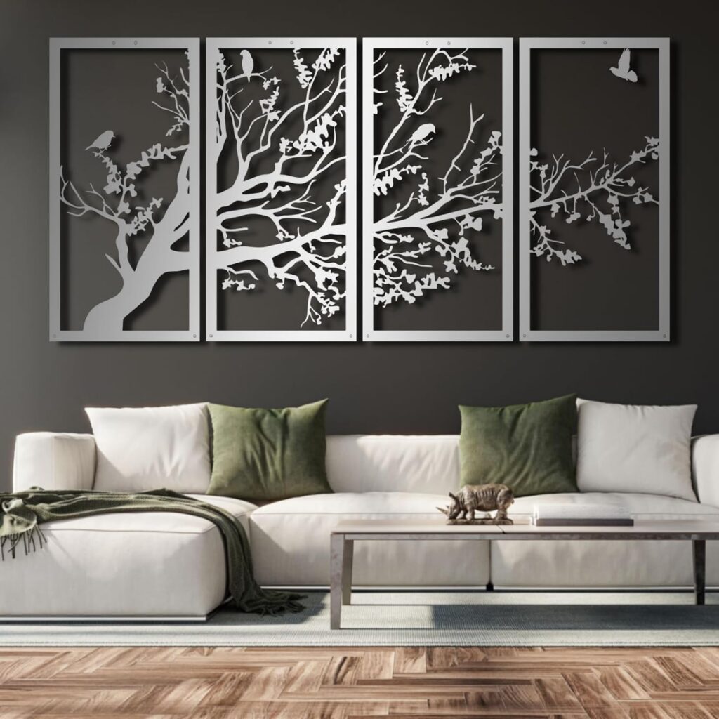 Metal Wall Decor, Tree of Life Wall Art, 4 Panels Metal Tree Wall Art, Tree Sign, Metal Wall Decor, Metal Wall Decor, Home Wall Hangings, Family Tree Wall Decor, Tree of Life Decor (79W x 39H / 200x100 cm, black) Metal Wall Decor, Tree of Life Wall Art, 4 Panels Metal Tree Wall Art, Tree Sign, Metal Wall Decor, Metal Wall Decor, Home Wall Hangings, Family Tree Wall Decor, Tree of Life Decor (79W x 39H / 200x100 cm, black)