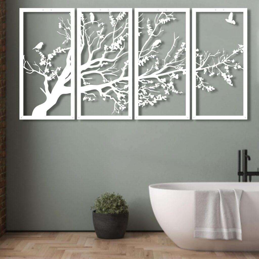 Metal Wall Decor, Tree of Life Wall Art, 4 Panels Metal Tree Wall Art, Tree Sign, Metal Wall Decor, Metal Wall Decor, Home Wall Hangings, Family Tree Wall Decor, Tree of Life Decor (79W x 39H / 200x100 cm, black) Metal Wall Decor, Tree of Life Wall Art, 4 Panels Metal Tree Wall Art, Tree Sign, Metal Wall Decor, Metal Wall Decor, Home Wall Hangings, Family Tree Wall Decor, Tree of Life Decor (79W x 39H / 200x100 cm, black)
