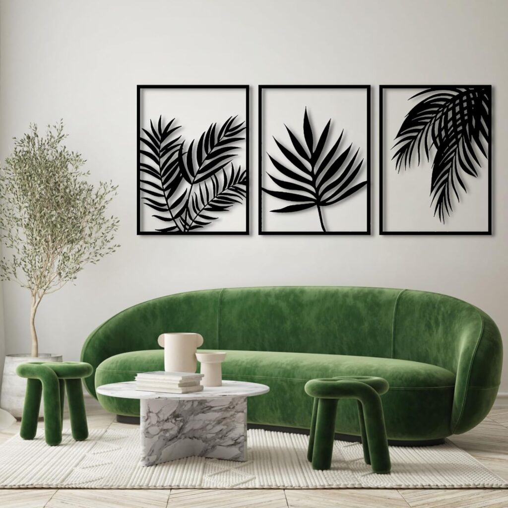 Metal Wall Decor,Set of 3 Tropical Leaves Metal Wall Decor,Palm Leaves Metal Wall Art Decor, Palm Leaf Modern Wall Art,Metal Palm Tree,Botanical Nature Wall Decor,Housewarming (Black, 17.7x23.6|45x60cm(Set of 3)) Metal Wall Decor,Set of 3 Tropical Leaves Metal Wall Decor,Palm Leaves Metal Wall Art Decor, Palm Leaf Modern Wall Art,Metal Palm Tree,Botanical Nature Wall Decor,Housewarming (Black, 17.7x23.6|45x60cm(Set of 3))