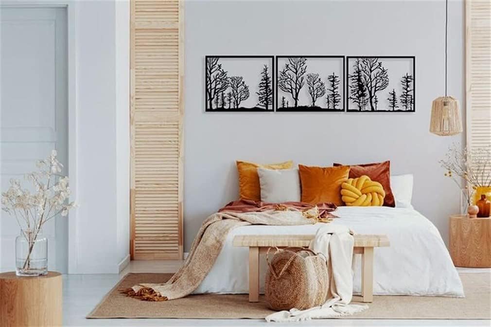 NORTH KAISER Tree Metal Wall Art | Forest Wall Decor | Black Wall Hanging Decoration for Living Room Bedroom Outdoor Rustic Farmhouse Housewarming Gift (70 x 19 / 177 x 48 cm) NORTH KAISER Tree Metal Wall Art | Forest Wall Decor | Black Wall Hanging Decoration for Living Room Bedroom Outdoor Rustic Farmhouse Housewarming Gift (70 x 19 / 177 x 48 cm)