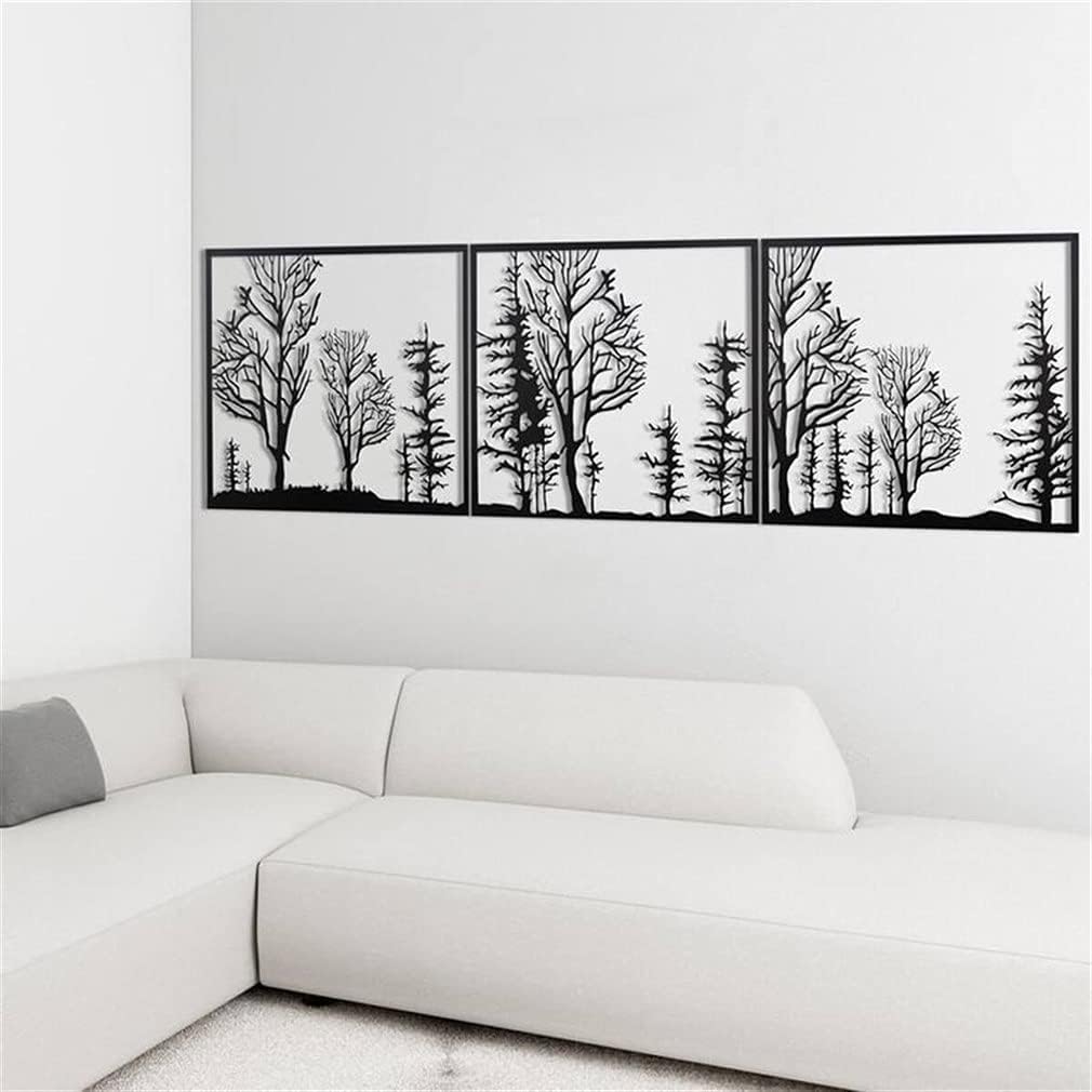 NORTH KAISER Tree Metal Wall Art | Forest Wall Decor | Black Wall Hanging Decoration for Living Room Bedroom Outdoor Rustic Farmhouse Housewarming Gift (70 x 19 / 177 x 48 cm) NORTH KAISER Tree Metal Wall Art | Forest Wall Decor | Black Wall Hanging Decoration for Living Room Bedroom Outdoor Rustic Farmhouse Housewarming Gift (70 x 19 / 177 x 48 cm)