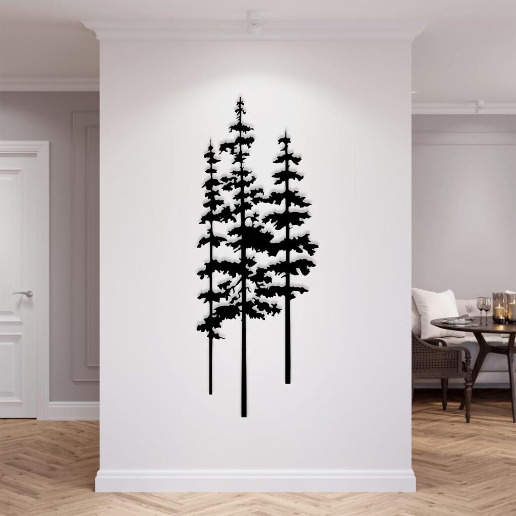Pine Tree Metal Wall Art, Metal Pine Tree Art, Metal Tree Wall Art, Extra Large Tree Decor, Metal Wall Decor, Home Metal Decor, Forest Wall Art, Farmhouse Decor, Nature Lover Gift (Black, 23 x 59 inch / 58 x 150 cm) Pine Tree Metal Wall Art, Metal Pine Tree Art, Metal Tree Wall Art, Extra Large Tree Decor, Metal Wall Decor, Home Metal Decor, Forest Wall Art, Farmhouse Decor, Nature Lover Gift (Black, 23 x 59 inch / 58 x 150 cm)