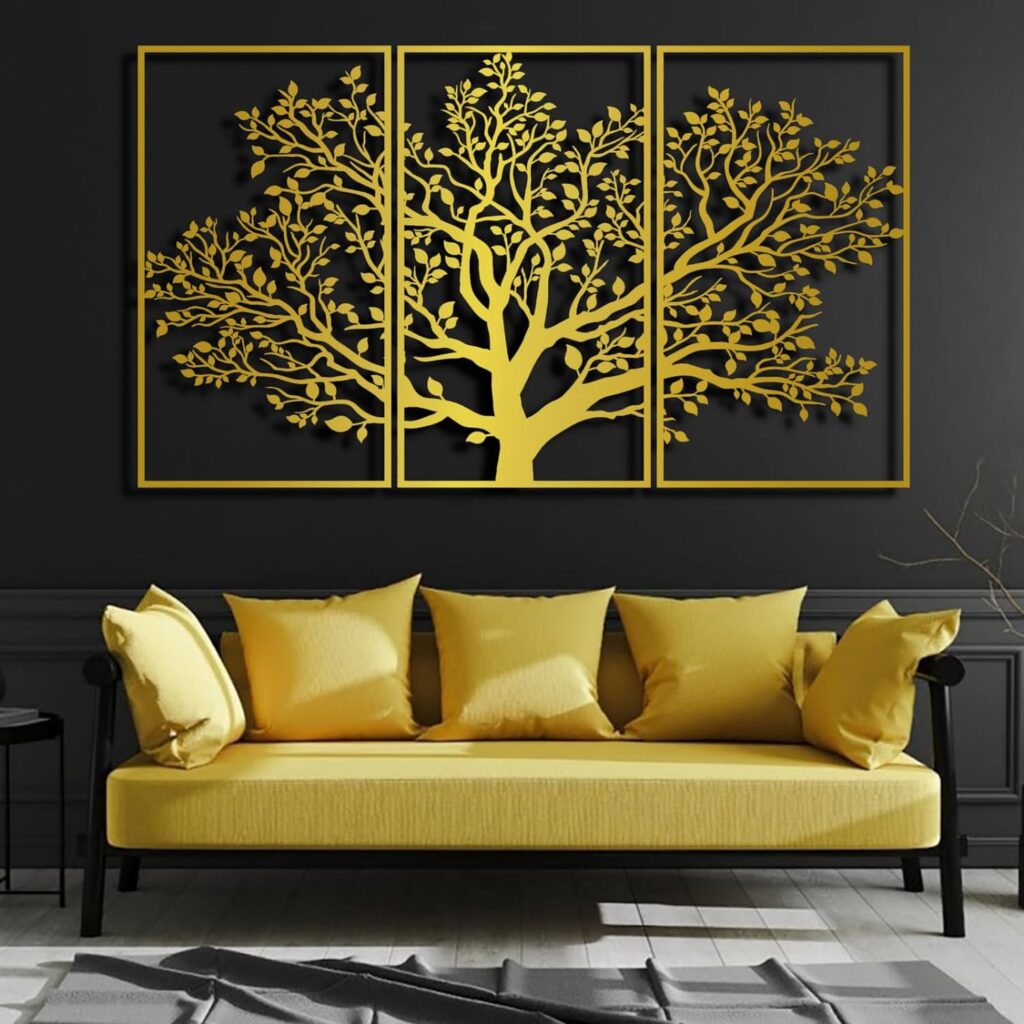 Tree of Life Wall Art, 3 Piece Wall Decor, Metal Tree Wall Art, Tree Metal Wall Decor, Tree Sign, Tree of Life Metal Wall Art, Metal Wall Art for Living Room, Overbed Wall Decor (69W x 39H / 175x100 cm, gold) Tree of Life Wall Art, 3 Piece Wall Decor, Metal Tree Wall Art, Tree Metal Wall Decor, Tree Sign, Tree of Life Metal Wall Art, Metal Wall Art for Living Room, Overbed Wall Decor (69W x 39H / 175x100 cm, gold)