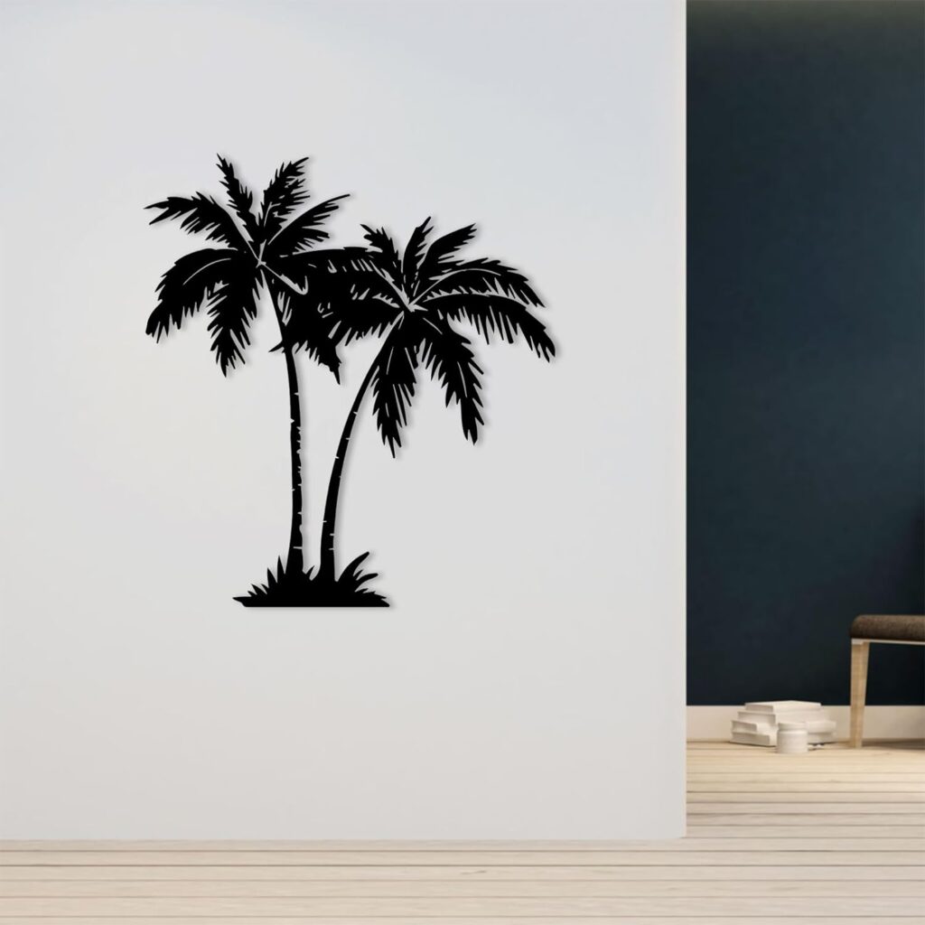 Tropical Palm Tree Metal Wall Art, Palm Leaf Art, Beach House Decor, Metal Tree Wall Art, Banana Plants Decor, Coastal House Metal Decor, Outdoor Wall Decor (Black, 41 x 37 inch / 105 x 95 cm) Tropical Palm Tree Metal Wall Art, Palm Leaf Art, Beach House Decor, Metal Tree Wall Art, Banana Plants Decor, Coastal House Metal Decor, Outdoor Wall Decor (Black, 41 x 37 inch / 105 x 95 cm)