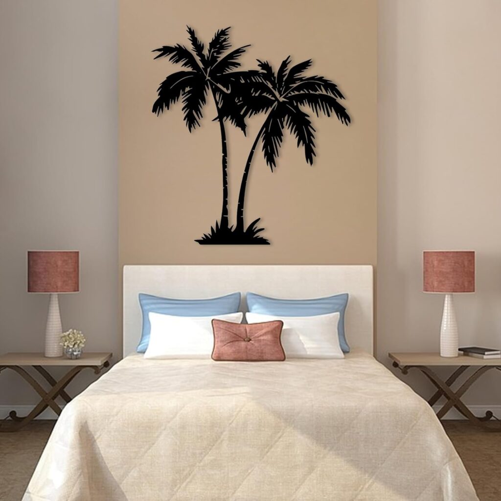 Tropical Palm Tree Metal Wall Art, Palm Leaf Art, Beach House Decor, Metal Tree Wall Art, Banana Plants Decor, Coastal House Metal Decor, Outdoor Wall Decor (Black, 41 x 37 inch / 105 x 95 cm) Tropical Palm Tree Metal Wall Art, Palm Leaf Art, Beach House Decor, Metal Tree Wall Art, Banana Plants Decor, Coastal House Metal Decor, Outdoor Wall Decor (Black, 41 x 37 inch / 105 x 95 cm)