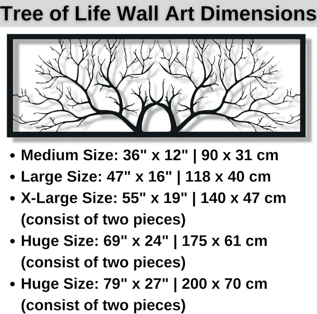 Metal Wall Decor, Tree of Life Wall Art, Tree of Life Decor, Metal Branch Wall Decor, Metal Branch Wall Decor, Black Metal Wall Art, Tree of Life Wall Decor (55 x 19 | 140 x 47 cm (consist of 2 pieces), black) Metal Wall Decor, Tree of Life Wall Art, Tree of Life Decor, Metal Branch Wall Decor, Metal Branch Wall Decor, Black Metal Wall Art, Tree of Life Wall Decor (55 x 19 | 140 x 47 cm (consist of 2 pieces), black)